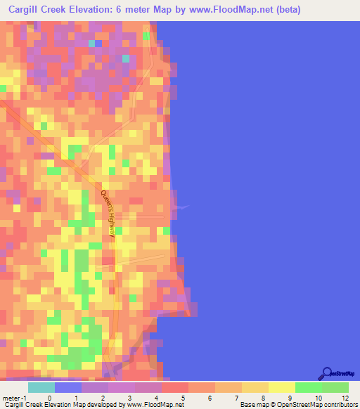 Cargill Creek,Bahamas Elevation Map