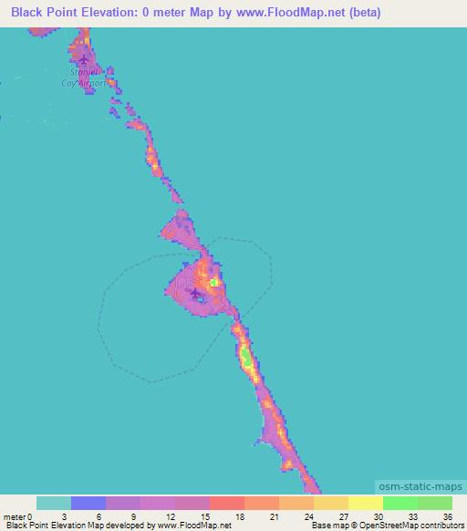 Black Point,Bahamas Elevation Map