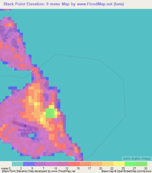 Black Point,Bahamas Elevation Map