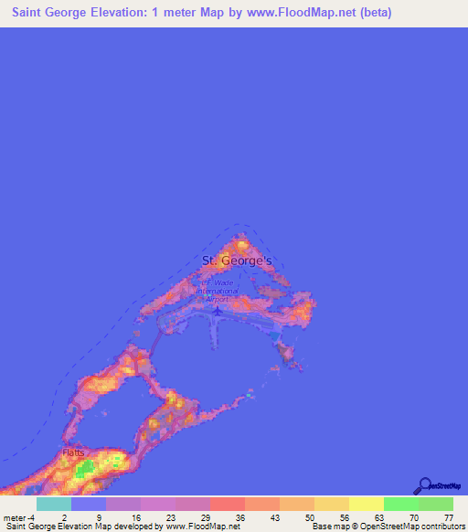 Saint George,Bermuda Elevation Map