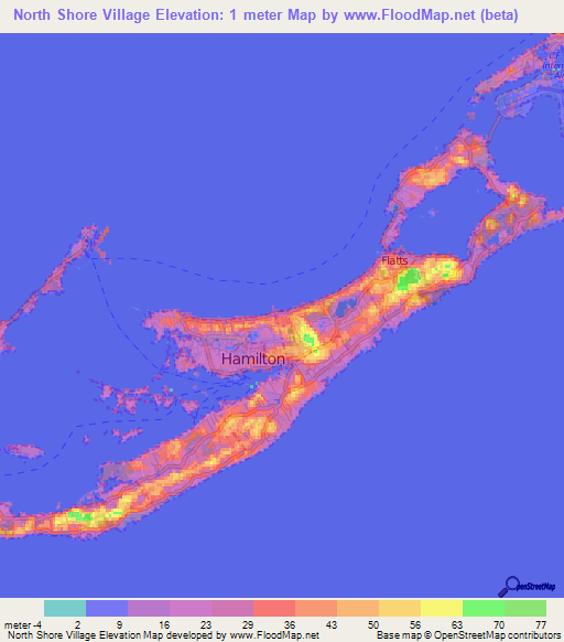 North Shore Village,Bermuda Elevation Map