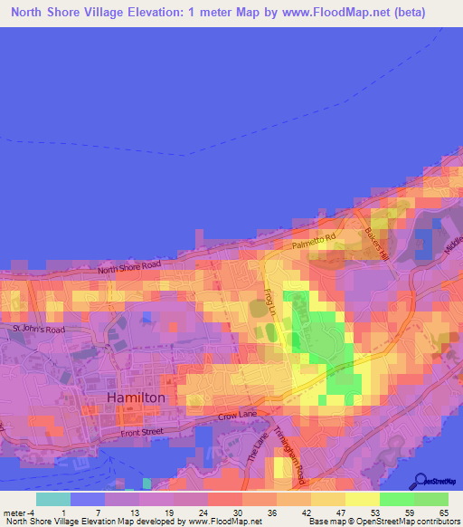 North Shore Village,Bermuda Elevation Map
