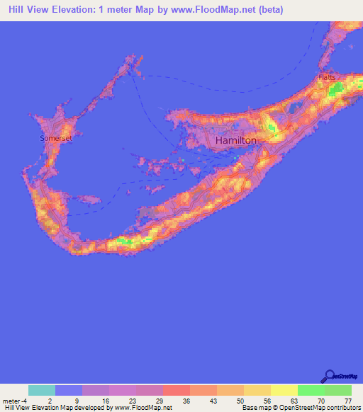 Hill View,Bermuda Elevation Map