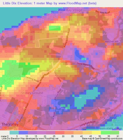 Little Dix,Anguilla Elevation Map