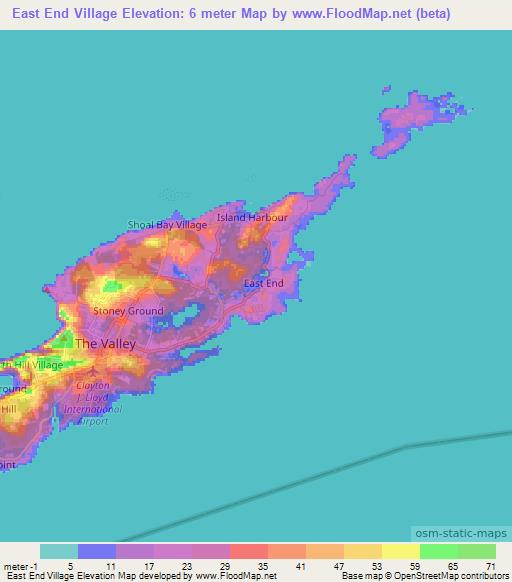 East End Village,Anguilla Elevation Map