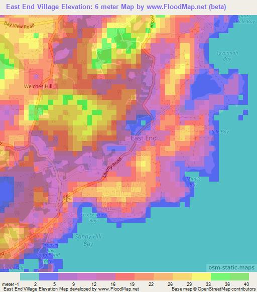 East End Village,Anguilla Elevation Map