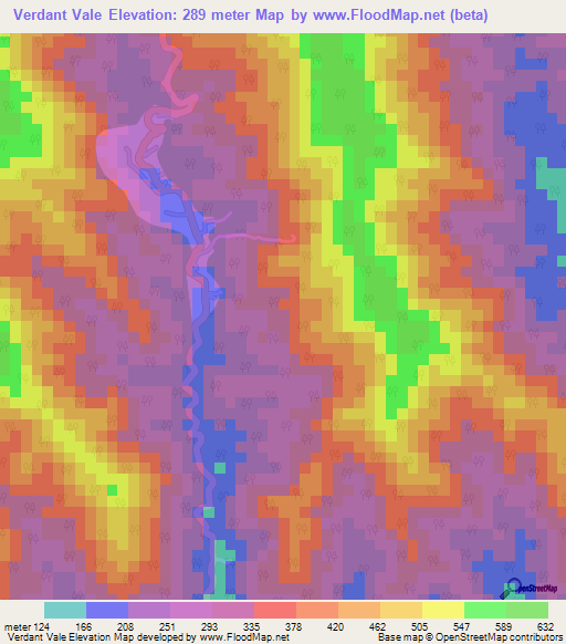 Verdant Vale,Trinidad and Tobago Elevation Map