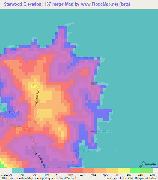 Starwood,Trinidad and Tobago Elevation Map