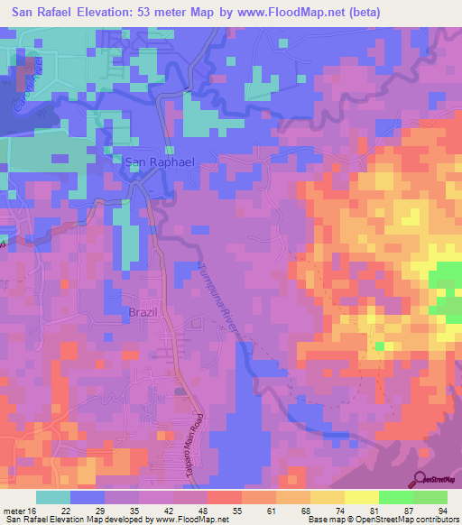 San Rafael,Trinidad and Tobago Elevation Map