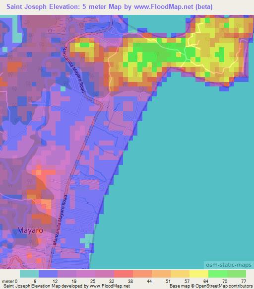 Saint Joseph,Trinidad and Tobago Elevation Map