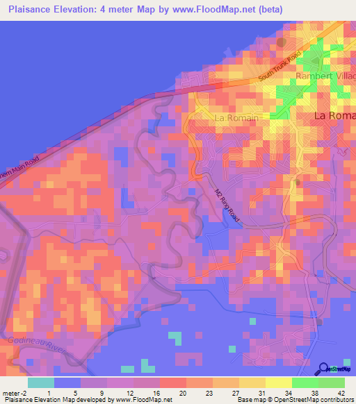 Plaisance,Trinidad and Tobago Elevation Map