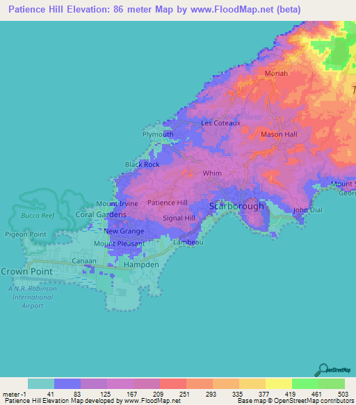 Patience Hill,Trinidad and Tobago Elevation Map