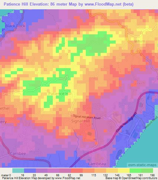 Patience Hill,Trinidad and Tobago Elevation Map