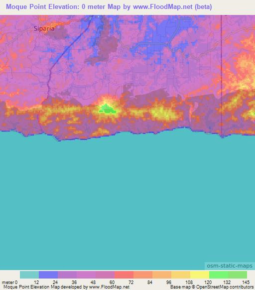 Moque Point,Trinidad and Tobago Elevation Map