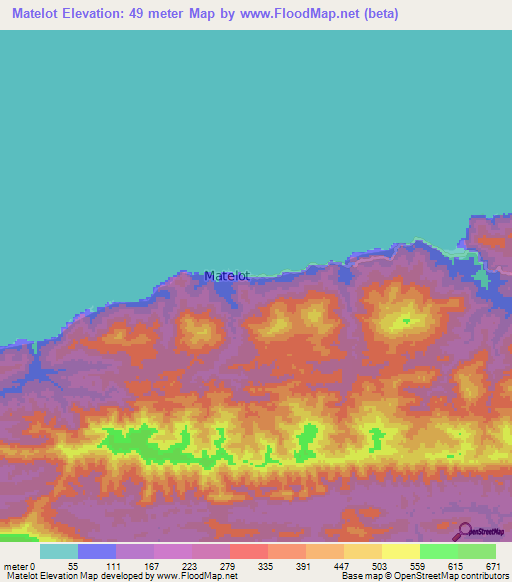 Matelot,Trinidad and Tobago Elevation Map