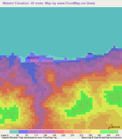 Matelot,Trinidad and Tobago Elevation Map