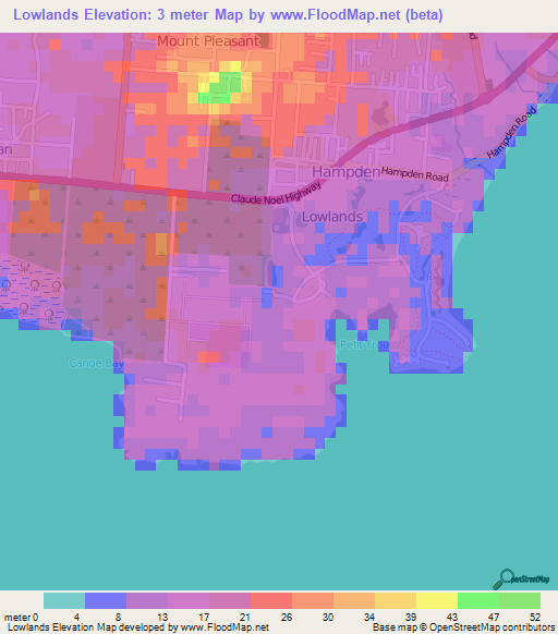 Lowlands,Trinidad and Tobago Elevation Map