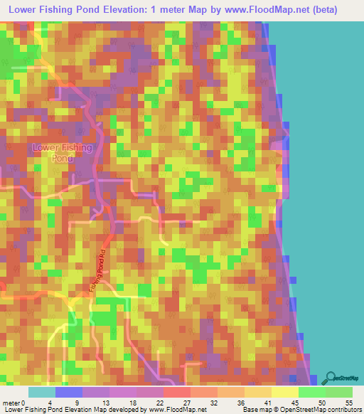 Lower Fishing Pond,Trinidad and Tobago Elevation Map