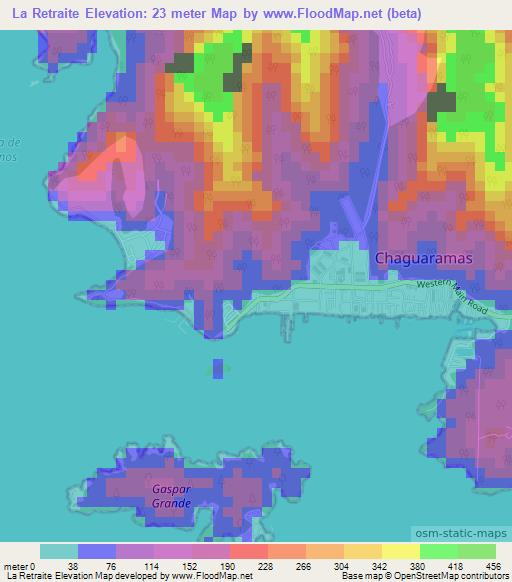 La Retraite,Trinidad and Tobago Elevation Map