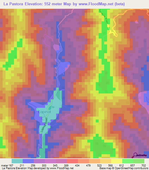 La Pastora,Trinidad and Tobago Elevation Map