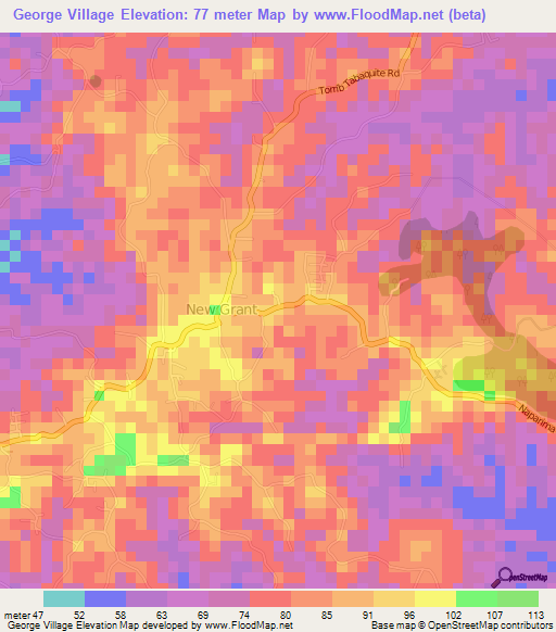 George Village,Trinidad and Tobago Elevation Map