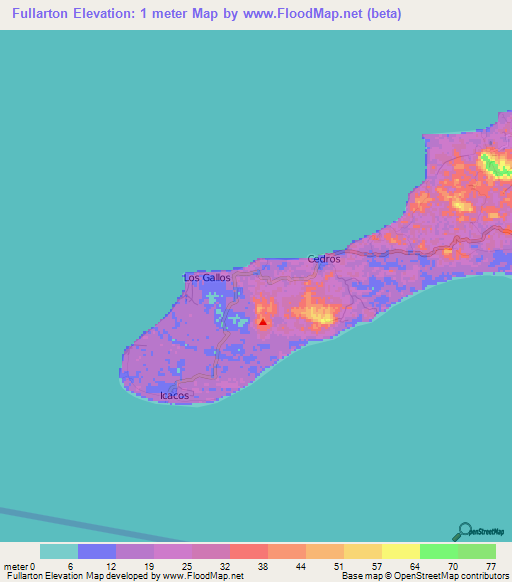 Fullarton,Trinidad and Tobago Elevation Map