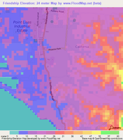 Friendship,Trinidad and Tobago Elevation Map