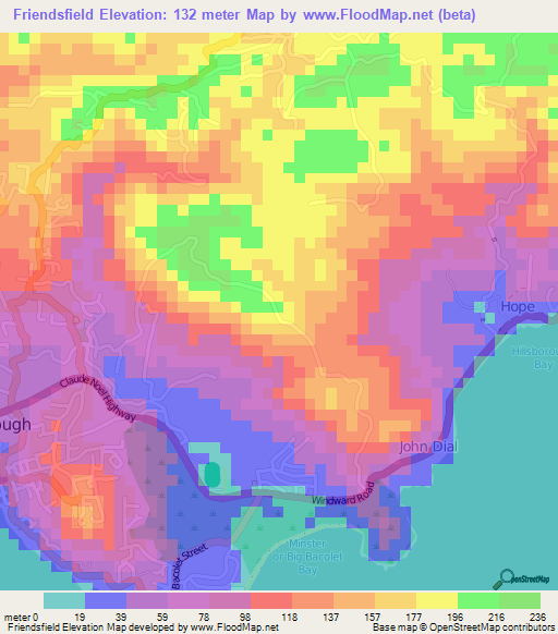 Friendsfield,Trinidad and Tobago Elevation Map
