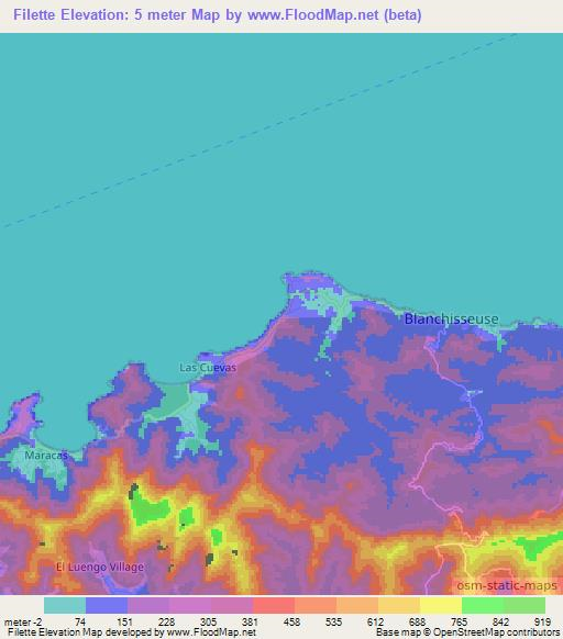 Filette,Trinidad and Tobago Elevation Map
