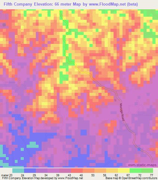 Fifth Company,Trinidad and Tobago Elevation Map
