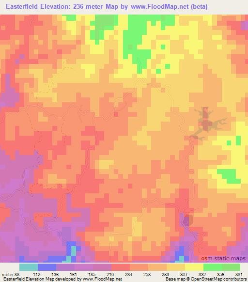 Easterfield,Trinidad and Tobago Elevation Map
