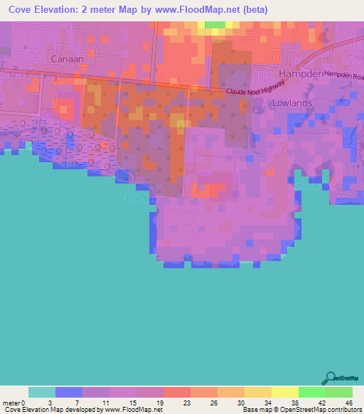 Cove,Trinidad and Tobago Elevation Map