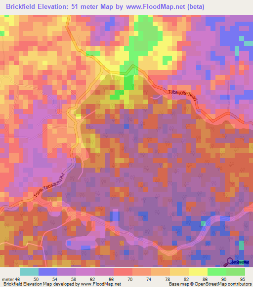 Brickfield,Trinidad and Tobago Elevation Map