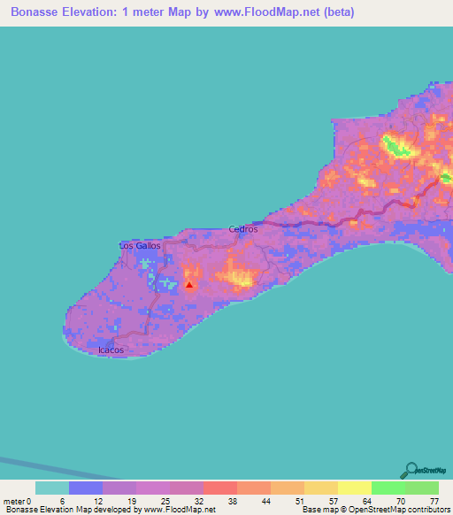 Bonasse,Trinidad and Tobago Elevation Map