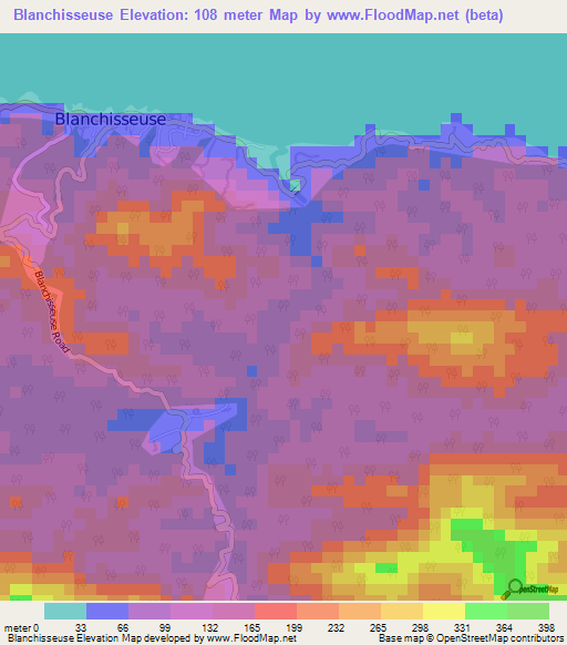 Blanchisseuse,Trinidad and Tobago Elevation Map
