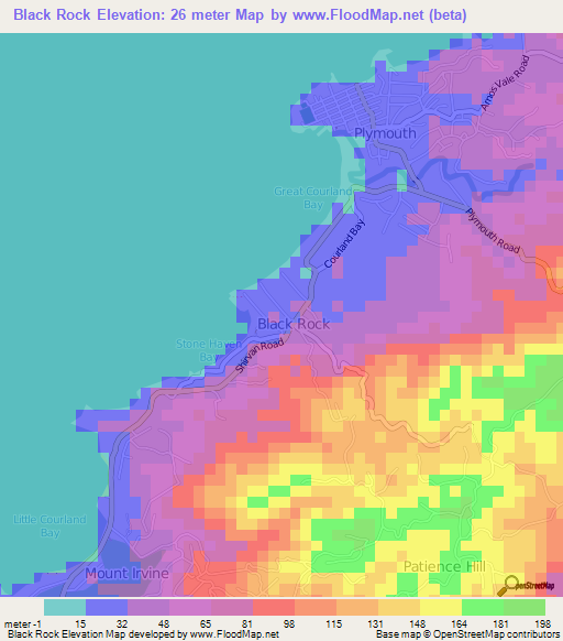 Black Rock,Trinidad and Tobago Elevation Map