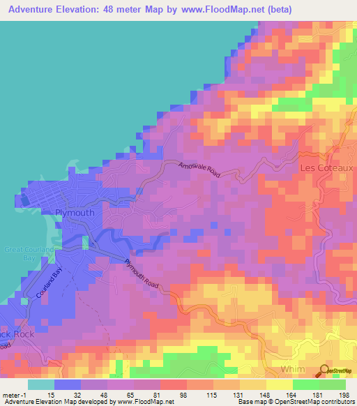Adventure,Trinidad and Tobago Elevation Map