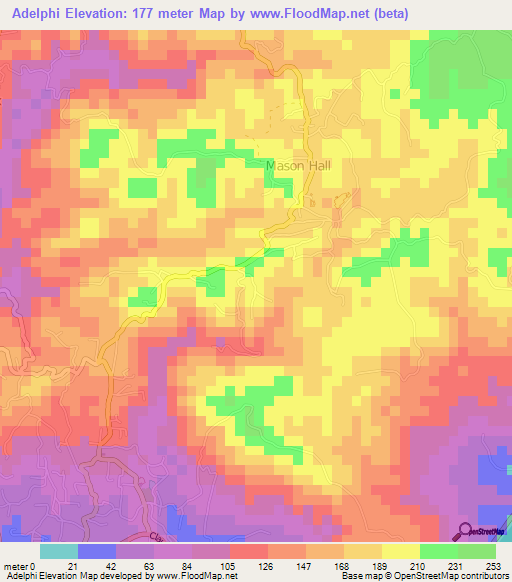 Adelphi,Trinidad and Tobago Elevation Map