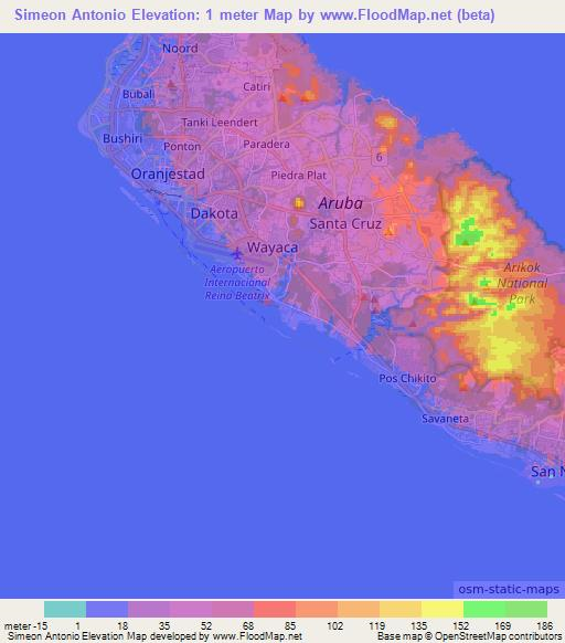 Simeon Antonio,Aruba Elevation Map
