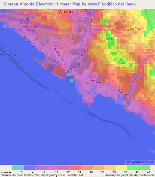 Simeon Antonio,Aruba Elevation Map