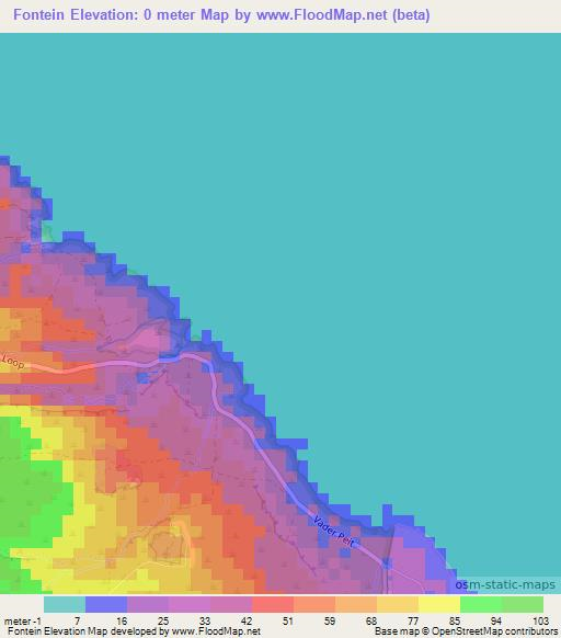 Fontein,Aruba Elevation Map