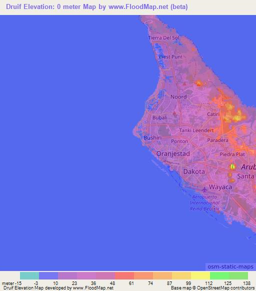 Druif,Aruba Elevation Map