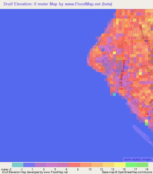 Druif,Aruba Elevation Map