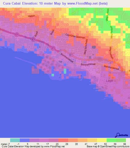 Cura Cabai,Aruba Elevation Map