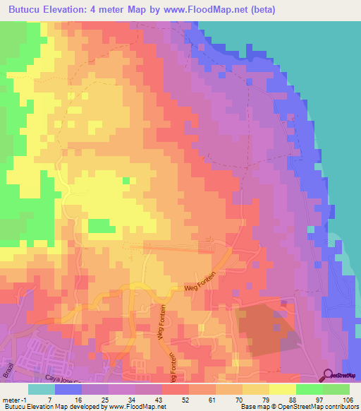 Butucu,Aruba Elevation Map