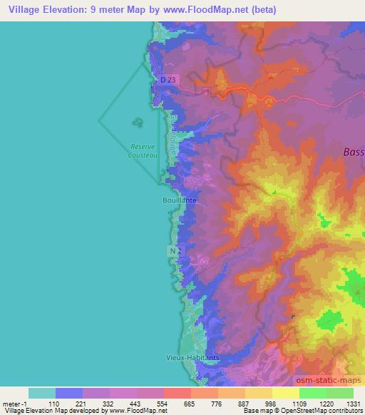 Village,Guadeloupe Elevation Map