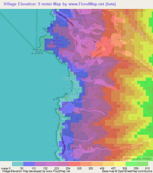 Village,Guadeloupe Elevation Map