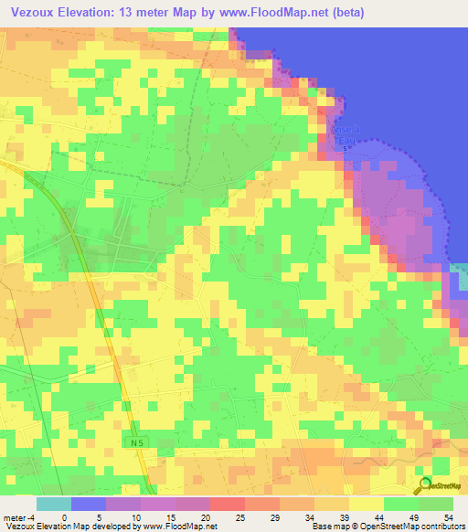 Vezoux,Guadeloupe Elevation Map