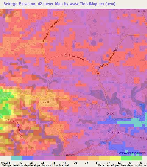 Seforge,Guadeloupe Elevation Map