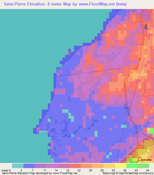Saint-Pierre,Guadeloupe Elevation Map
